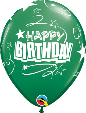 Latex Birthday Balloons - Stars and Loops Print