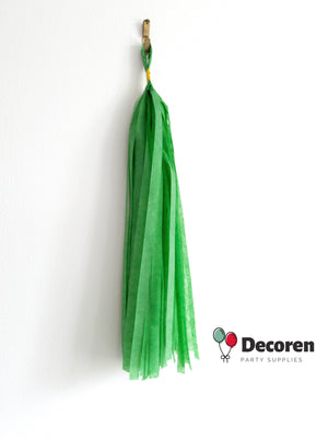 Paper and Foil Party Tassel Garlands - Green and Gold