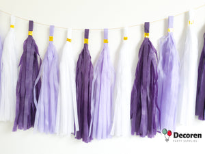 Paper Party Tassel Garland - Purple and White