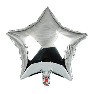 18 inches White Gold and Silver Star Balloons - Set of 10-Balloons-Decoren