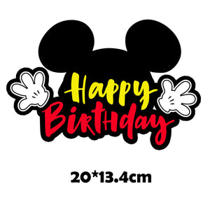 Mickey Mouse Theme Balloons Banner and Cake Topper Set