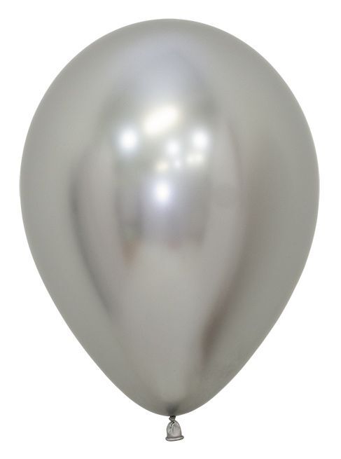 Sempertex Latex Balloons 30cm Reflex Silver- Pack of 50