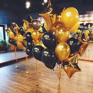 Gold and Black Milestone Birthday Balloons Set