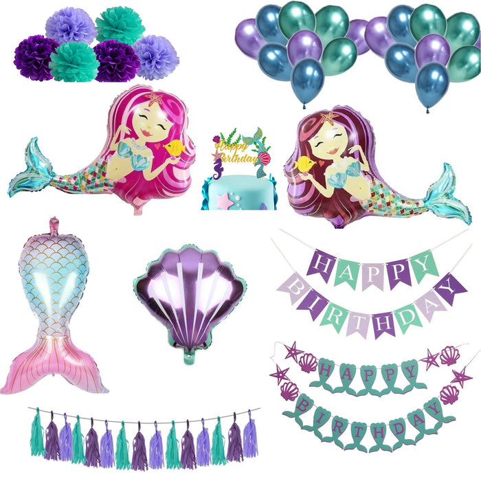 Mermaid Underwater Themed Birthday Party Set