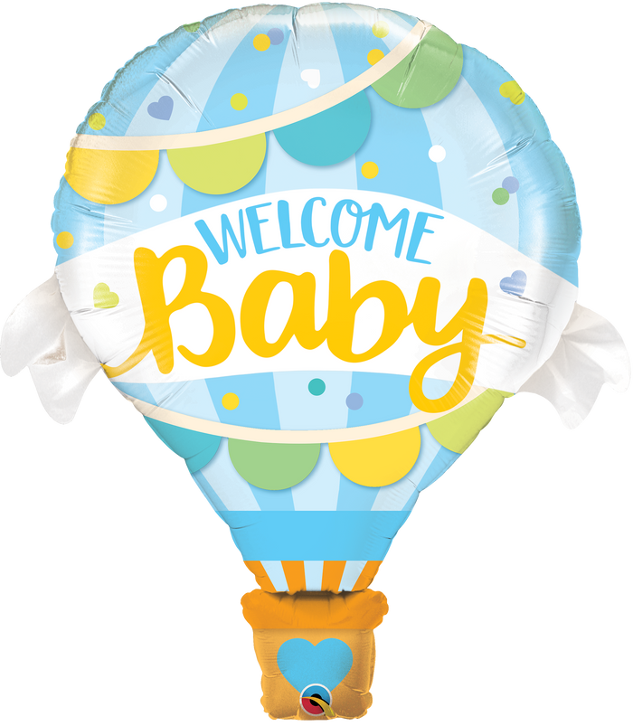 Welcome Baby Jumbo Blue Foil Balloon