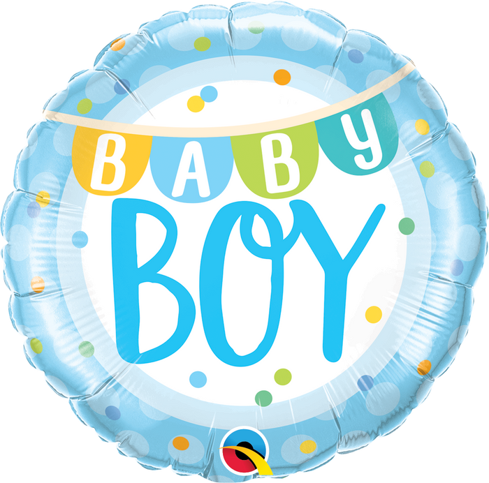 Baby Boy Blue Round Foil Balloon