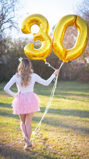 32 inches Number Foil Balloons - Gold-Decoren