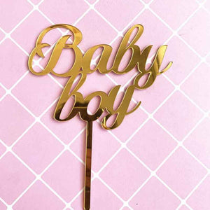 Baby Boy and Baby Girl Acrylic Cake Topper