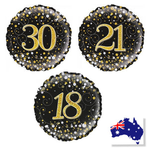 45 cm Holographic Milestone Round Birthday Balloons