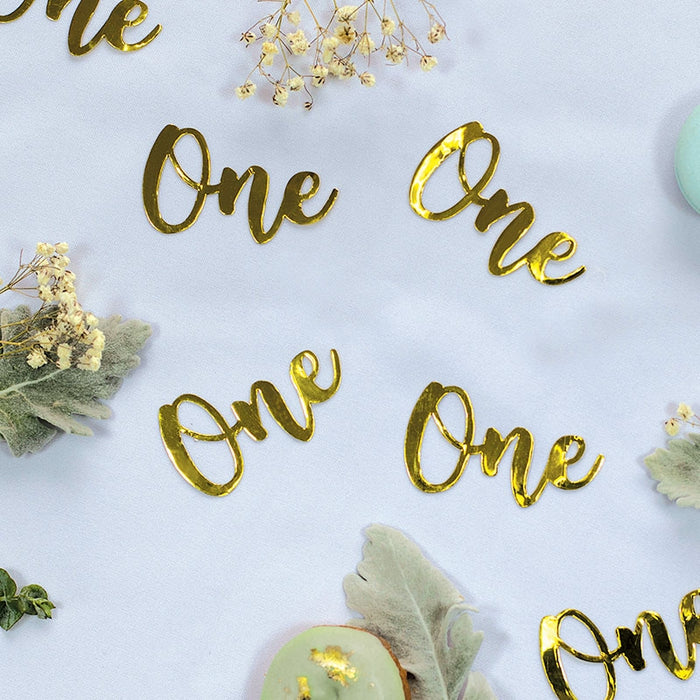 Metallic Gold One Jumbo Confetti