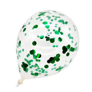 12 inches Green Metallic Plain and Confetti Balloons - set of 10-Balloons-Decoren