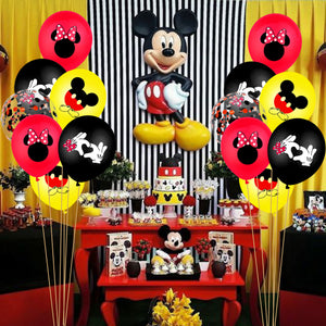 Mickey Mouse Theme Balloons Banner and Cake Topper Set