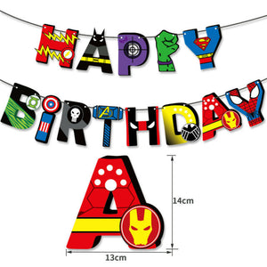 Superheroes Avengers Themed Happy Birthday Banner