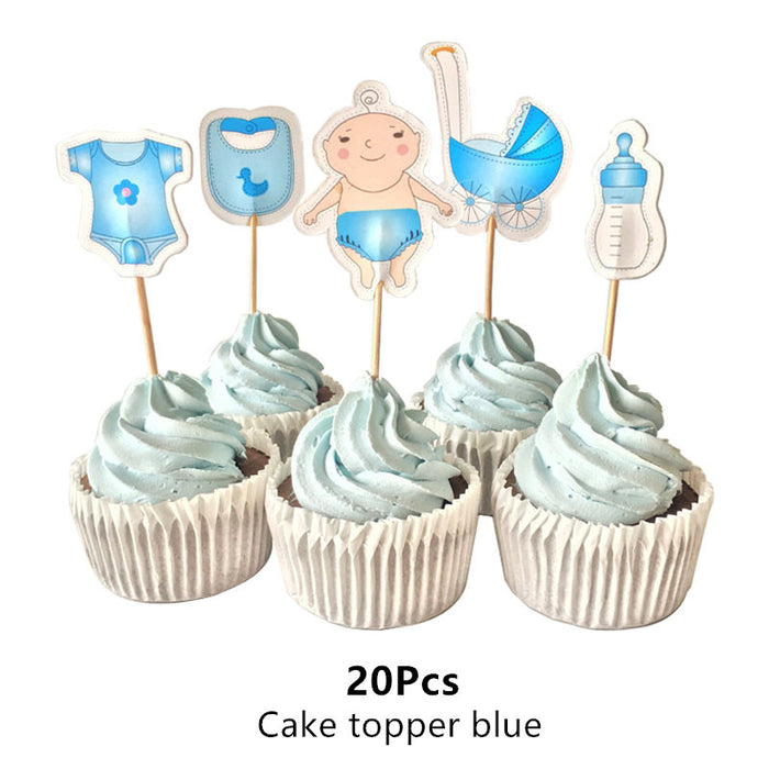 Blue Boy Baby Shower Cup cake topper - Set of 20