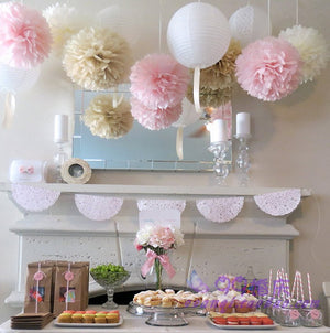 10 inches Pompoms and Lanterns Sets