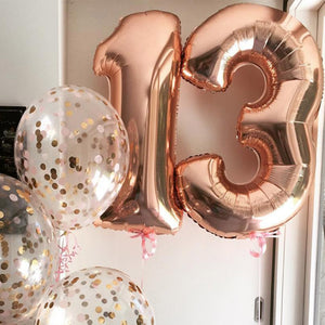 32 inches Number Foil Balloons - Rose Gold-Balloons-Decoren