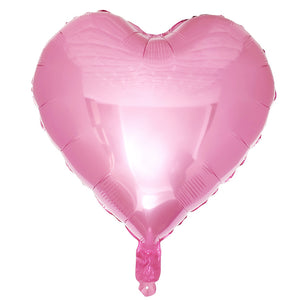 18 inches Pink and Silver Heart Foil Balloons - Set of 10-Balloons-Decoren