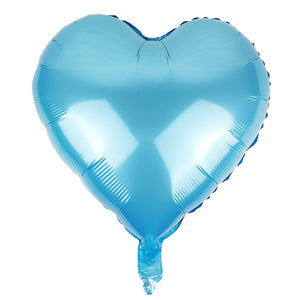 18 inches Light Purple and Light Blue Heart Foil Balloons - Set of 10-Balloons-Decoren