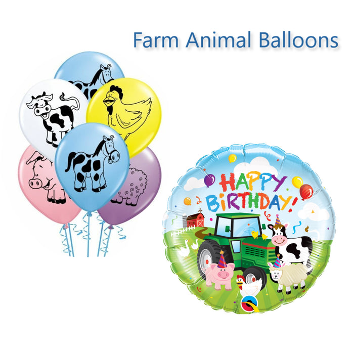 Farm Animal Foil and Latex Balloons