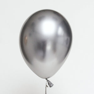 12 inches Silver Metallic Plain and Confetti Balloons - set of 10-Balloons-Decoren