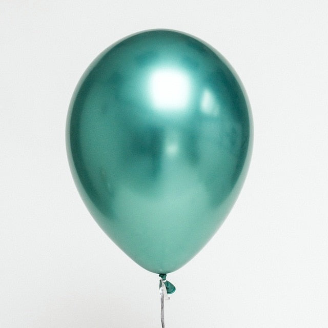 12 inches Metallic Latex Balloons - Teal