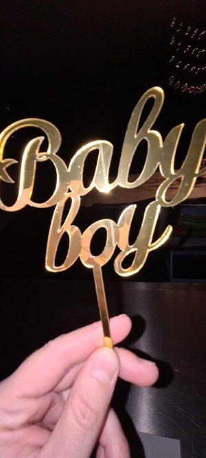 Baby Boy and Baby Girl Acrylic Cake Topper