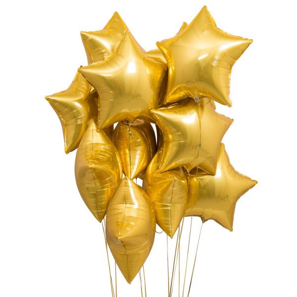 18 inches Gold Star Foil Balloons - Set of 10