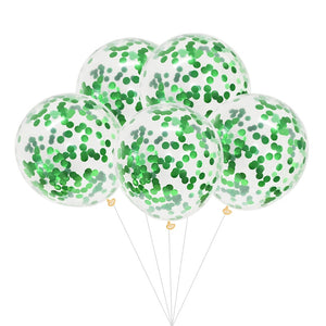 12 inches Green Metallic Confetti Balloons - set of 5-Balloons-Decoren