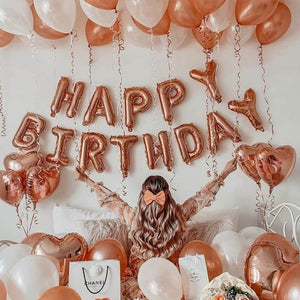 Rose Gold HAPPY BIRTHDAY Foil Balloons-Foil Balloons-Decoren