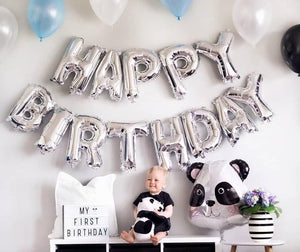 Silver HAPPY BIRTHDAY Foil Balloons-Foil Balloons-Decoren