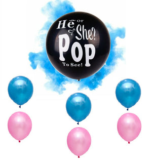 36 inches balloon with Blue/Pink balloons and Confetti set for Gender Reveal