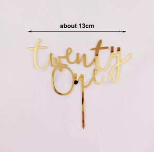 Gold Twenty One Cake Topper