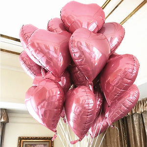 18 inches Light Purple and Pink Heart Foil Balloons - Set of 10-Balloons-Decoren