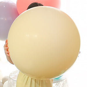 36 inches Large Round Pastel Latex Macaron Balloon - Yellow-Balloons-Decoren