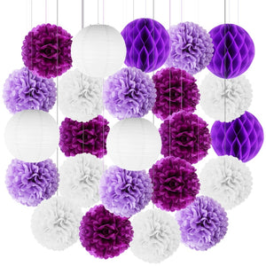 10 inches Pompoms and Lanterns Sets