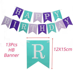 Purple and Teal Happy Birthday Banner