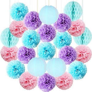 10 inches Pompoms and Lanterns Sets