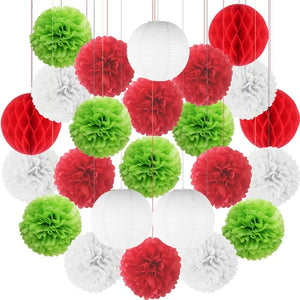 10 inches Pompoms and Lanterns Sets