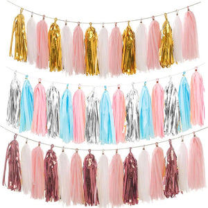 Paper and Foil Party Tassel Garlands