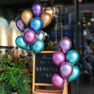 Multicolor Metallic Balloons - Set of 12-Metallic Balloons-Decoren