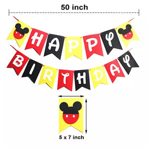 Mickey Mouse theme Happy Birthday Bunting Banner