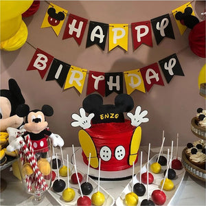 Mickey Mouse theme Happy Birthday Bunting Banner