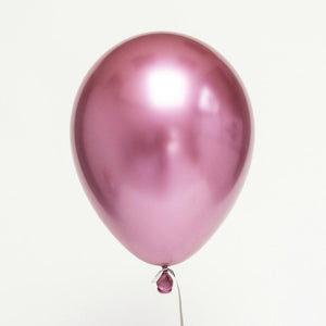 12 inches Pink Metallic Plain and Confetti Balloons - set of 10-Balloons-Decoren