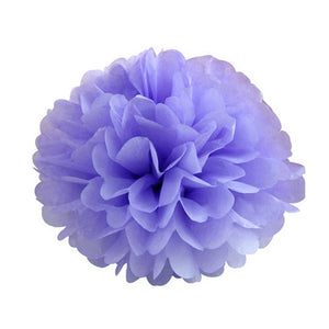 10 inches Pompoms and Lanterns Sets - Blue Pink and Purple