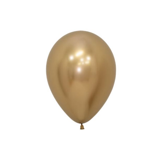 Sempertex Latex Balloons 12cm Reflex Gold- Pack of 50