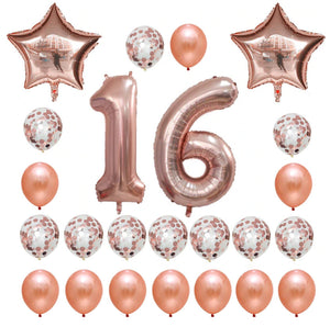 Rose Gold Number Birthday Set - Choose Your Numbers-Balloons-Decoren