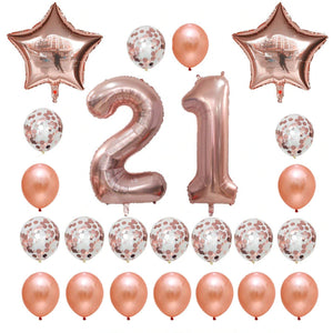 Rose Gold Number Birthday Set - Choose Your Numbers-Balloons-Decoren