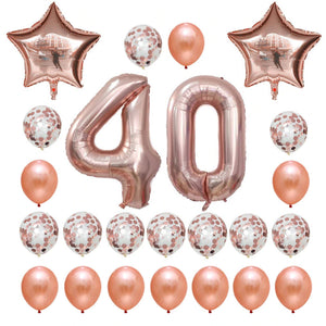 Rose Gold Number Birthday Set - Choose Your Numbers-Balloons-Decoren