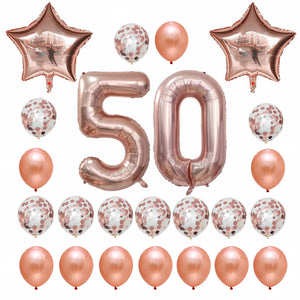 Rose Gold Number Birthday Set - Choose Your Numbers-Balloons-Decoren