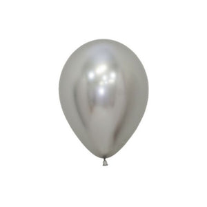 Sempertex Latex Balloons 12cm Reflex Silver- Pack of 50